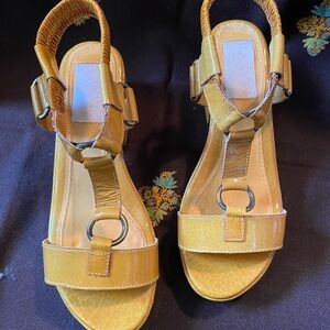Lanvin Mustard Yellow Sandals with Buckle Detail